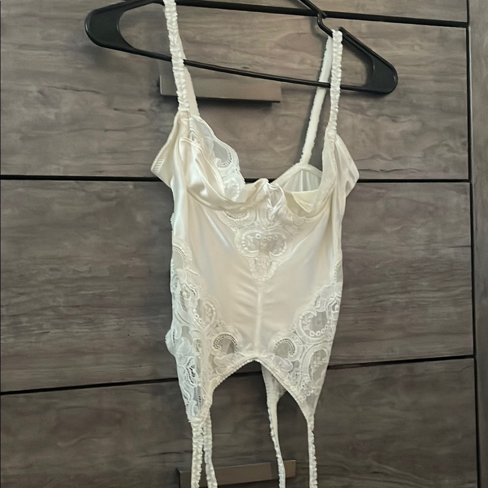 Vintage Christian Dior Intimates White Silk Bustier